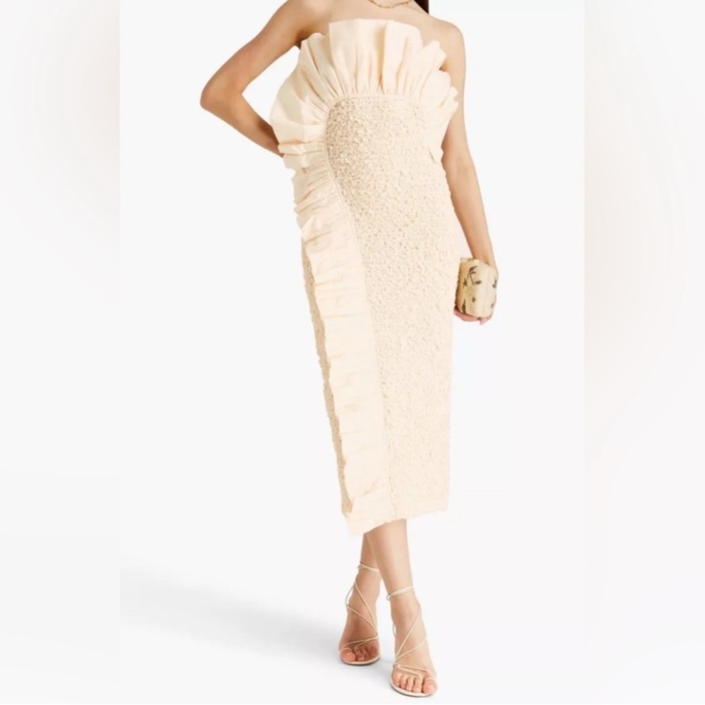 Mara Hoffman Cream Strapless Dress Mara Hoffman Midi Length Dress Small NWT